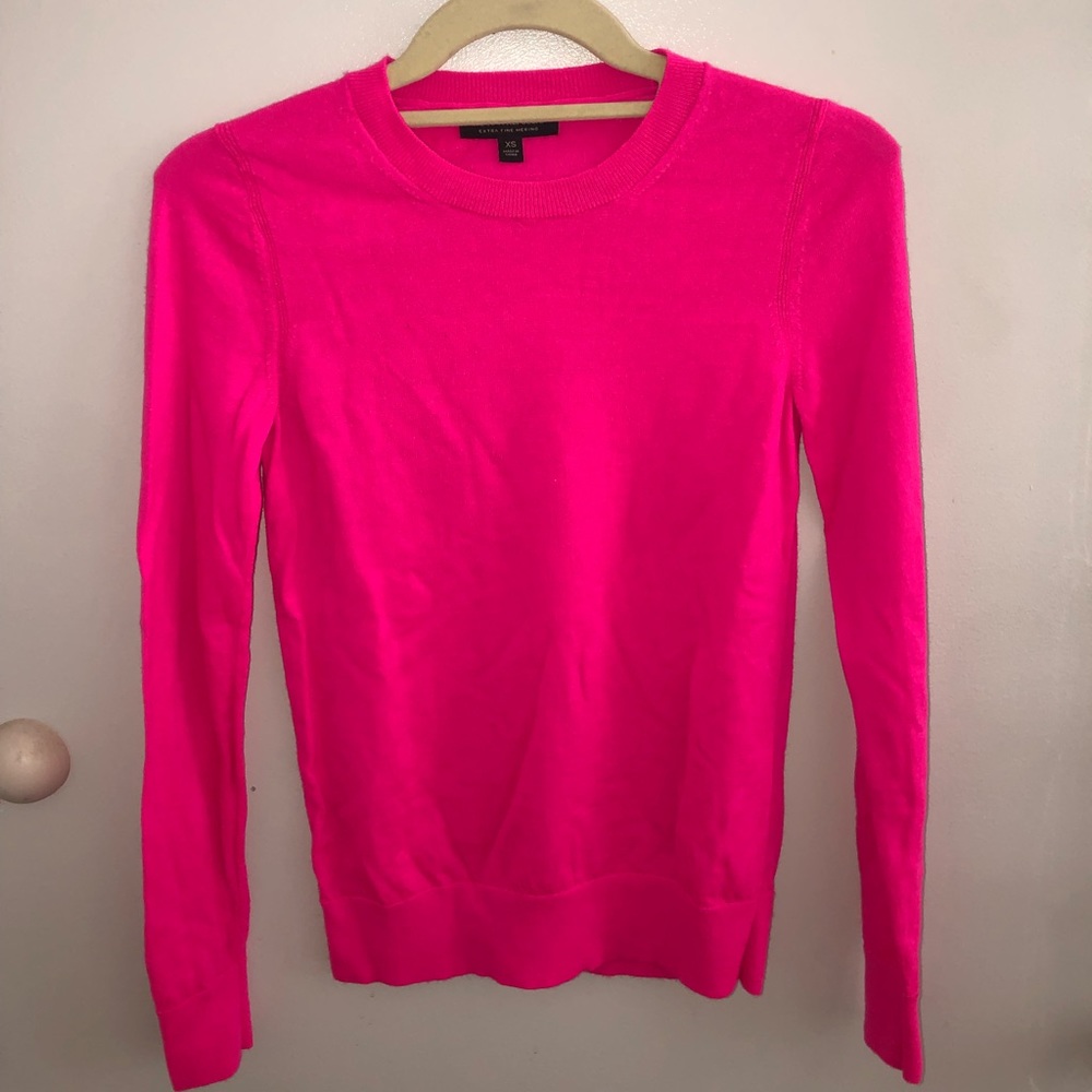 Banana Republic Pink Sweater 100% Merino Wool Extra Fine